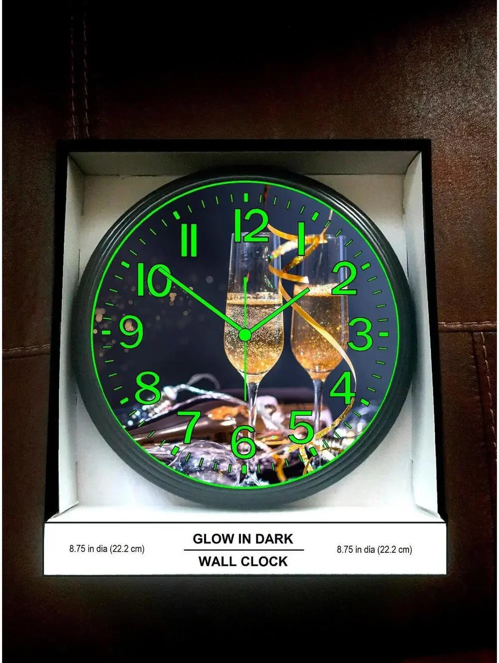 Glow in the dark Festival Champagne Glow in Dark Wall Clock Winery Wall Clock